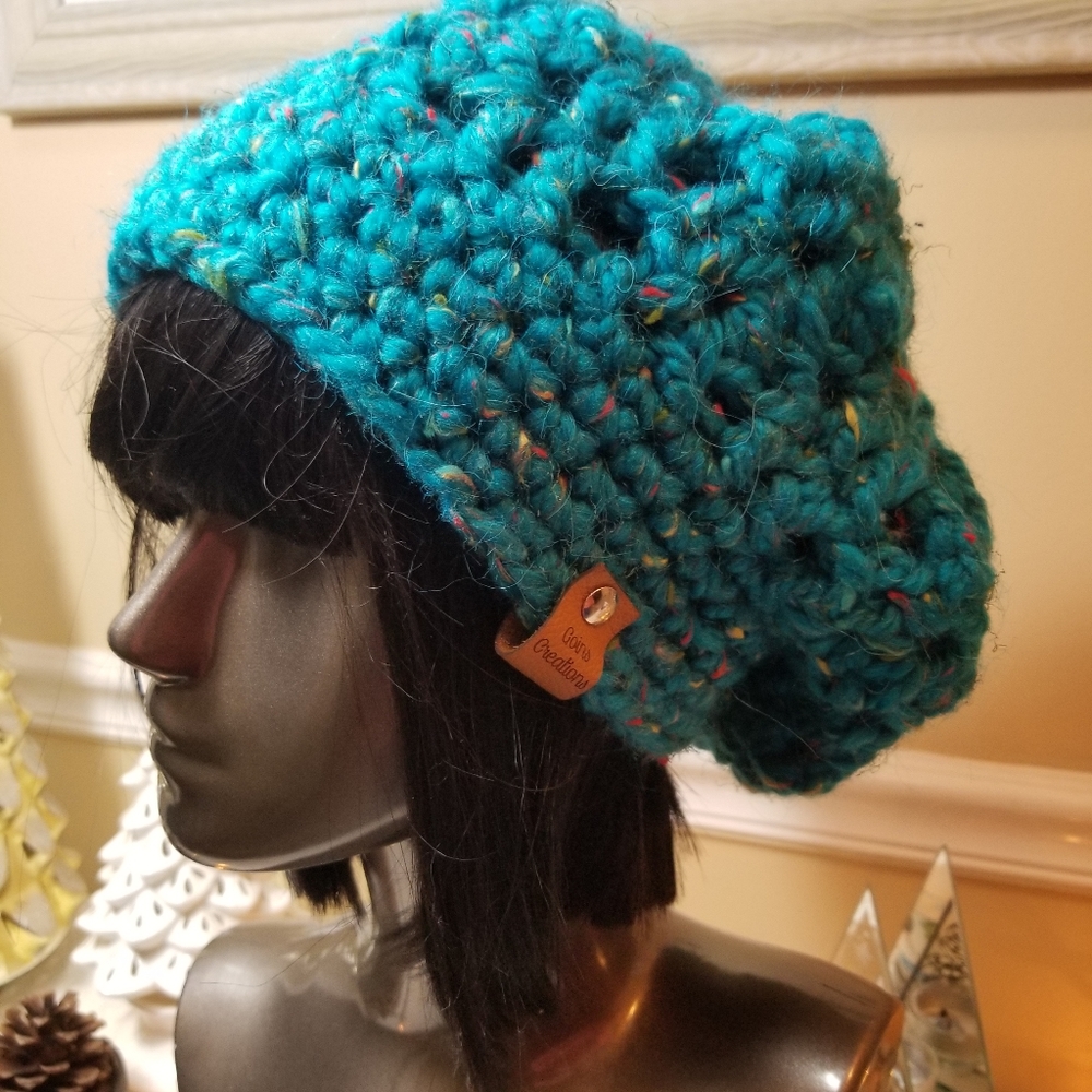NWT Handmade Crochet Chunky 3-Way Unisex Beret